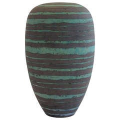 Peter Beard Vase with a metal oxide wax resist glaze Peter Beard Vase with a metal oxide wax resist glaze