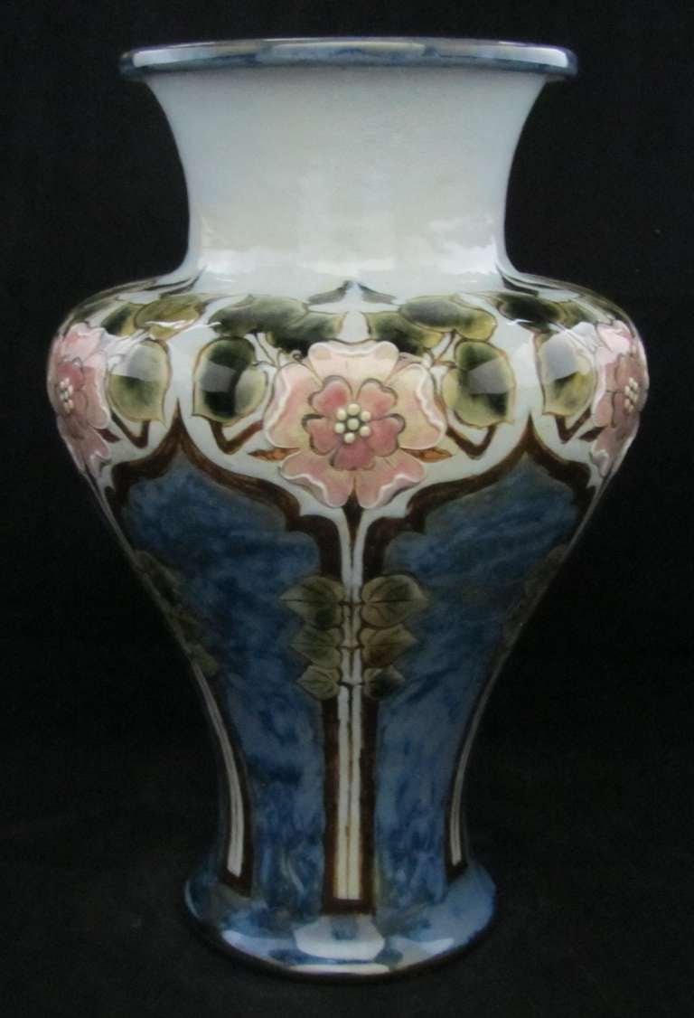 Doulton Lambeth Vase in an Art Nouveau design by Eliza Simmance
