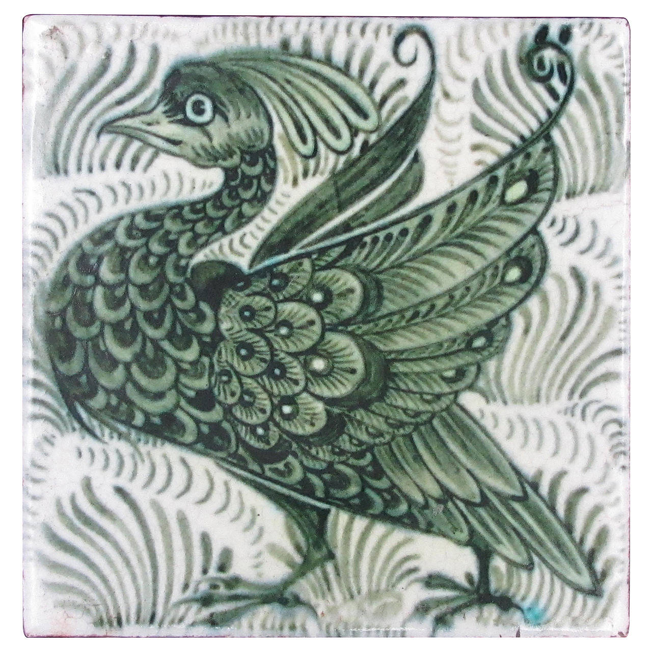 William De Morgan Exotic Birds Tile For Sale