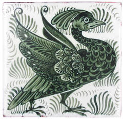 William De Morgan Exotic Bird Tile
