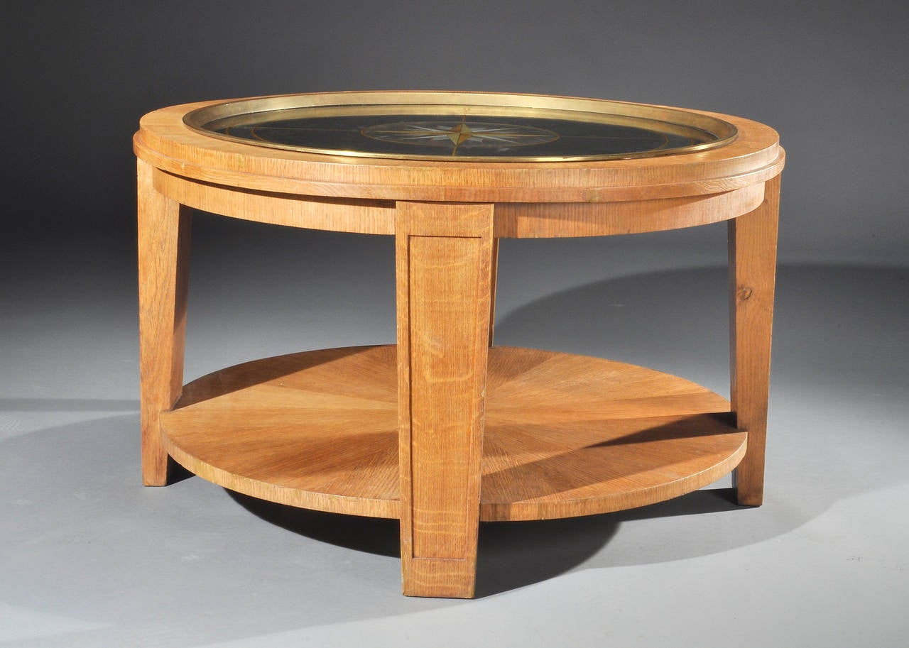 Art Deco Important Pedestal Table Attributed to Jacques Adnet For Sale