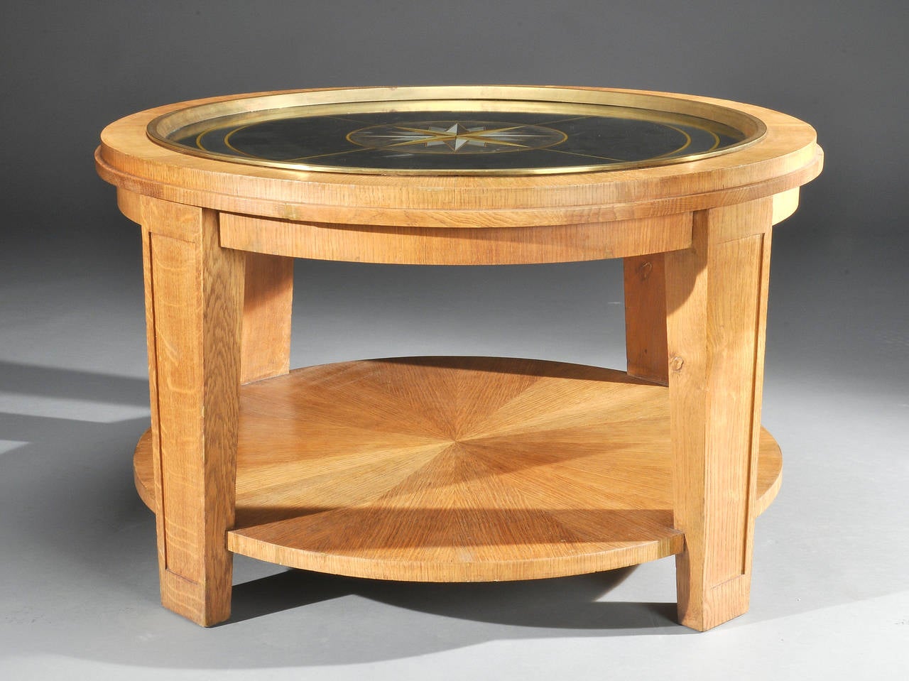 Mid-20th Century Important Pedestal Table Attributed to Jacques Adnet For Sale