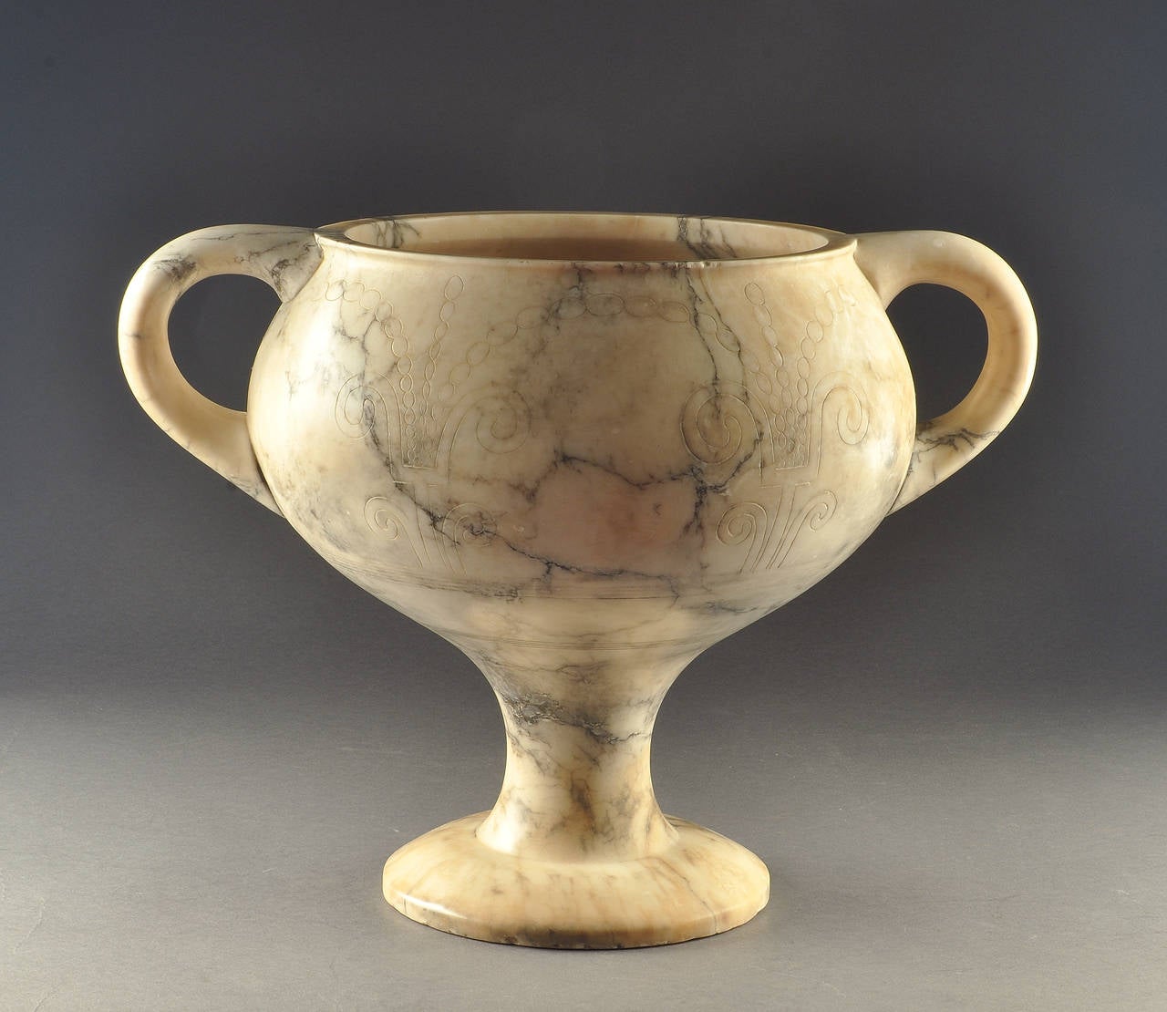 Art Deco Carved Alabaster Urn Circa 1930