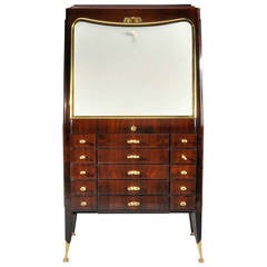 Rousseau & Lardin Rare Rosewood and Parchment Secretaire