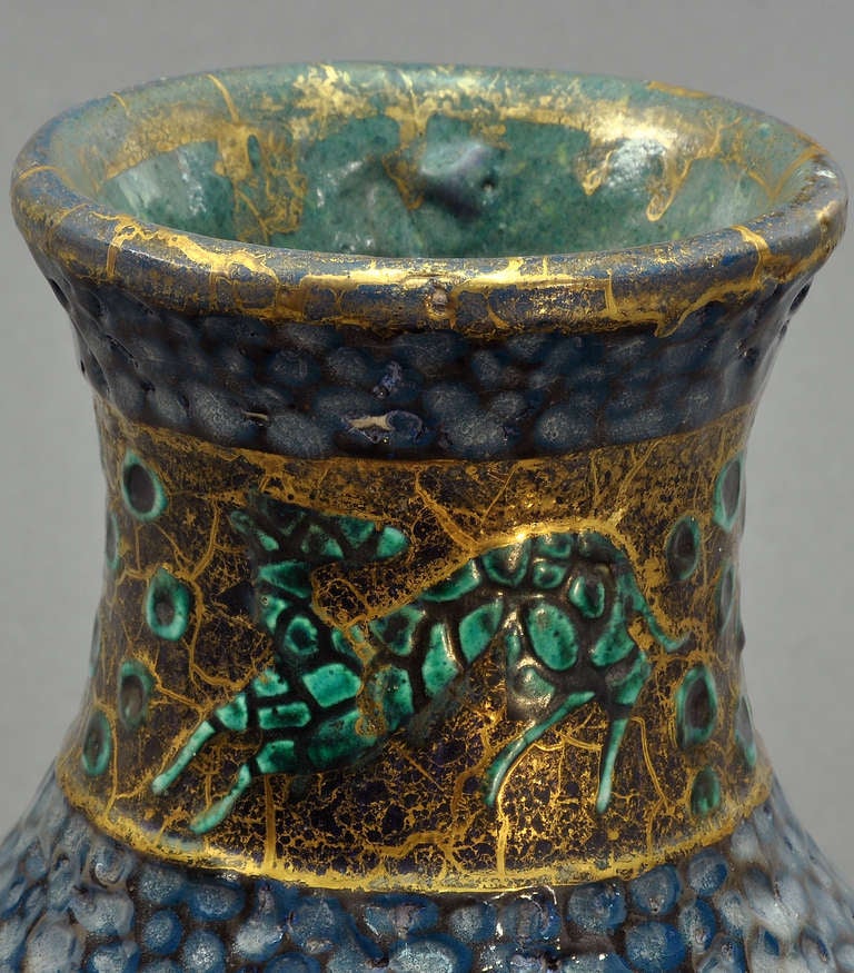 Mid-20th Century Jean Mayodon -  Glazed Ceramic Vase Circa 1950 For Sale