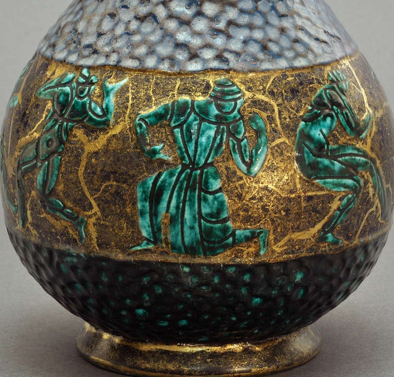 Jean Mayodon -  Glazed Ceramic Vase Circa 1950 For Sale 2