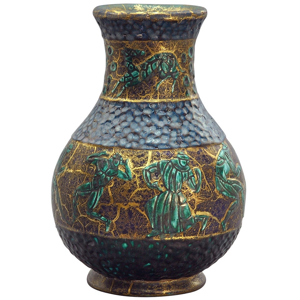 Jean Mayodon -  Glazed Ceramic Vase Circa 1950 For Sale