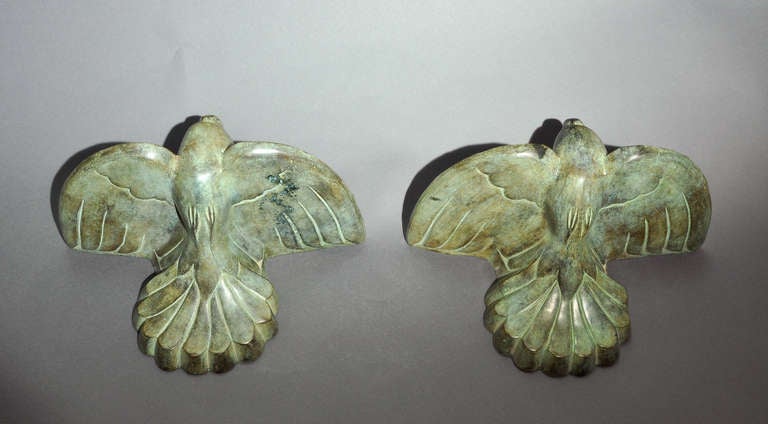 French Pair Of Art Deco Bronze Sconces