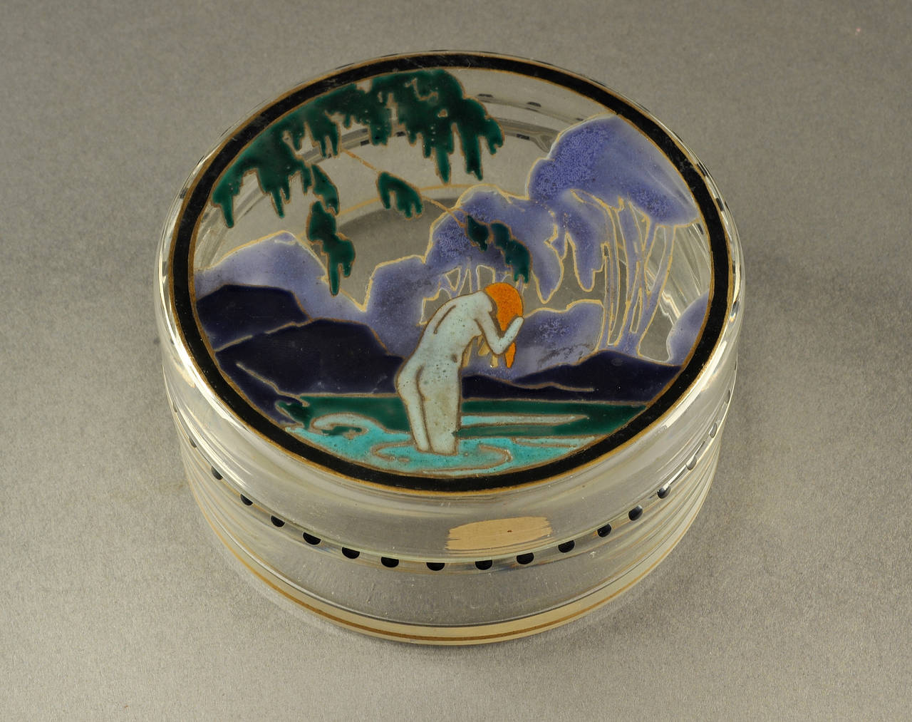 Marcel Goupy Round Signed Enamelled Box