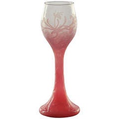 Daum Etched 
Hammered Vase circa 1910