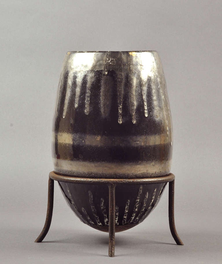 French Jean Besnard Large Ceramic Vase Circa 1930 For Sale
