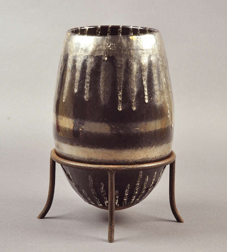 Mid-20th Century Jean Besnard Large Ceramic Vase Circa 1930 For Sale