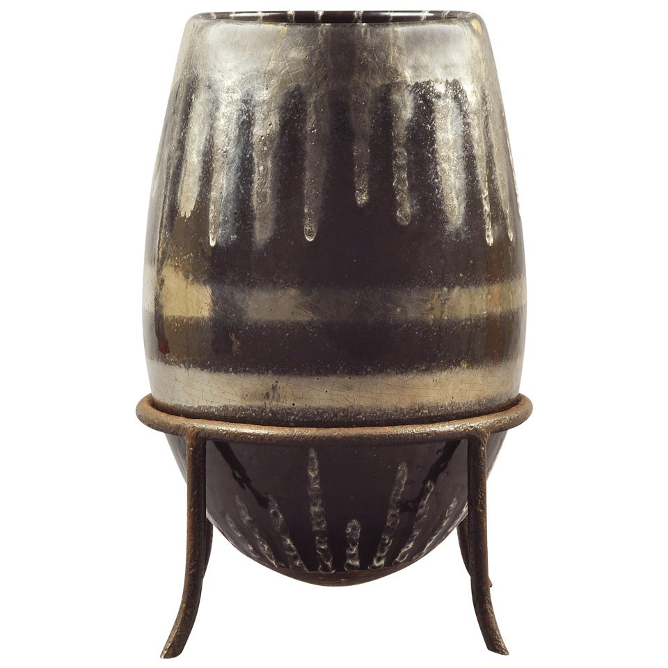 Jean Besnard Large Ceramic Vase Circa 1930 For Sale