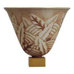 Sevres and Ruhlmann Rare Bronze and Porcelain Vase, circa 1931