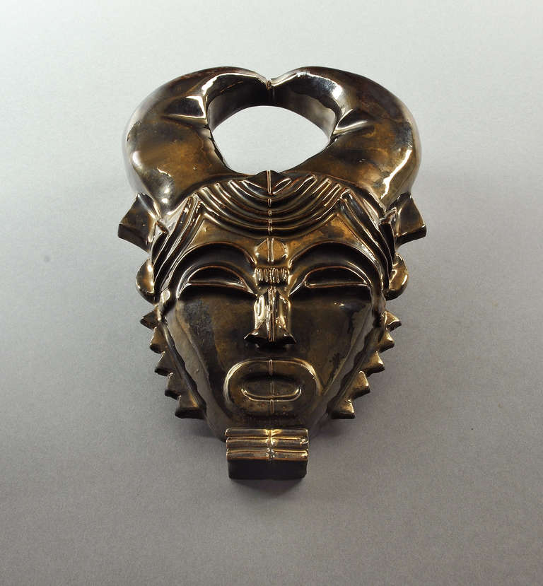 Art Deco Rare René Buthaud Mask Circa 1925 - 1930 For Sale