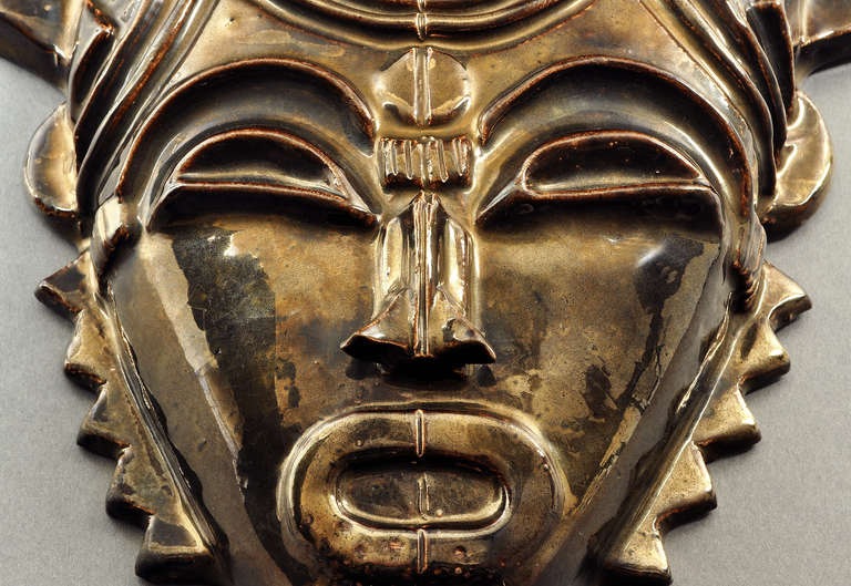 Rare René Buthaud Mask Circa 1925 - 1930 For Sale 1