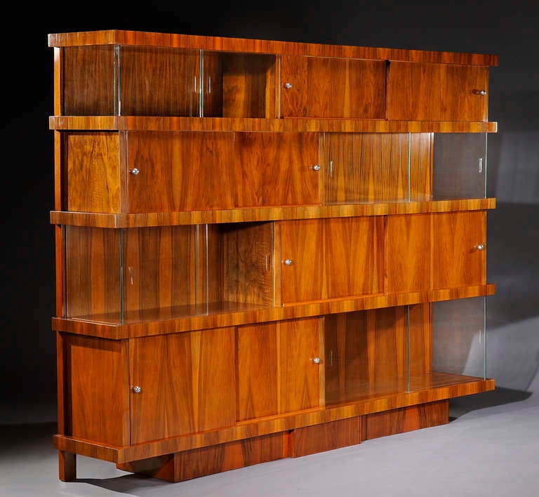 Art Deco An Exceptional Modernist Bookcase by Jacques Adnet circa 1933 For Sale