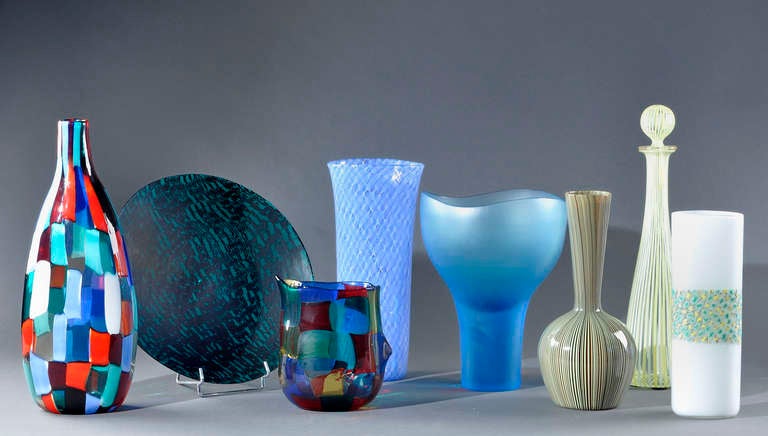 Murano Glass VENINI - Design. Fulvio Bianconi - Bottle 
