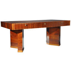 Rare Rosewood Modernist Desk by Jacques Adnet circa 1930