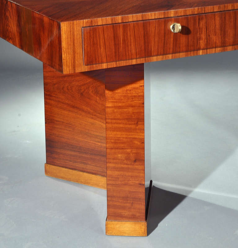 Art Deco Rare Rosewood Modernist Desk by Jacques Adnet circa 1930
