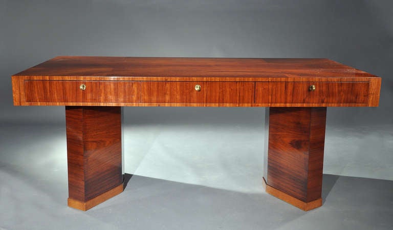 French Rare Rosewood Modernist Desk by Jacques Adnet circa 1930
