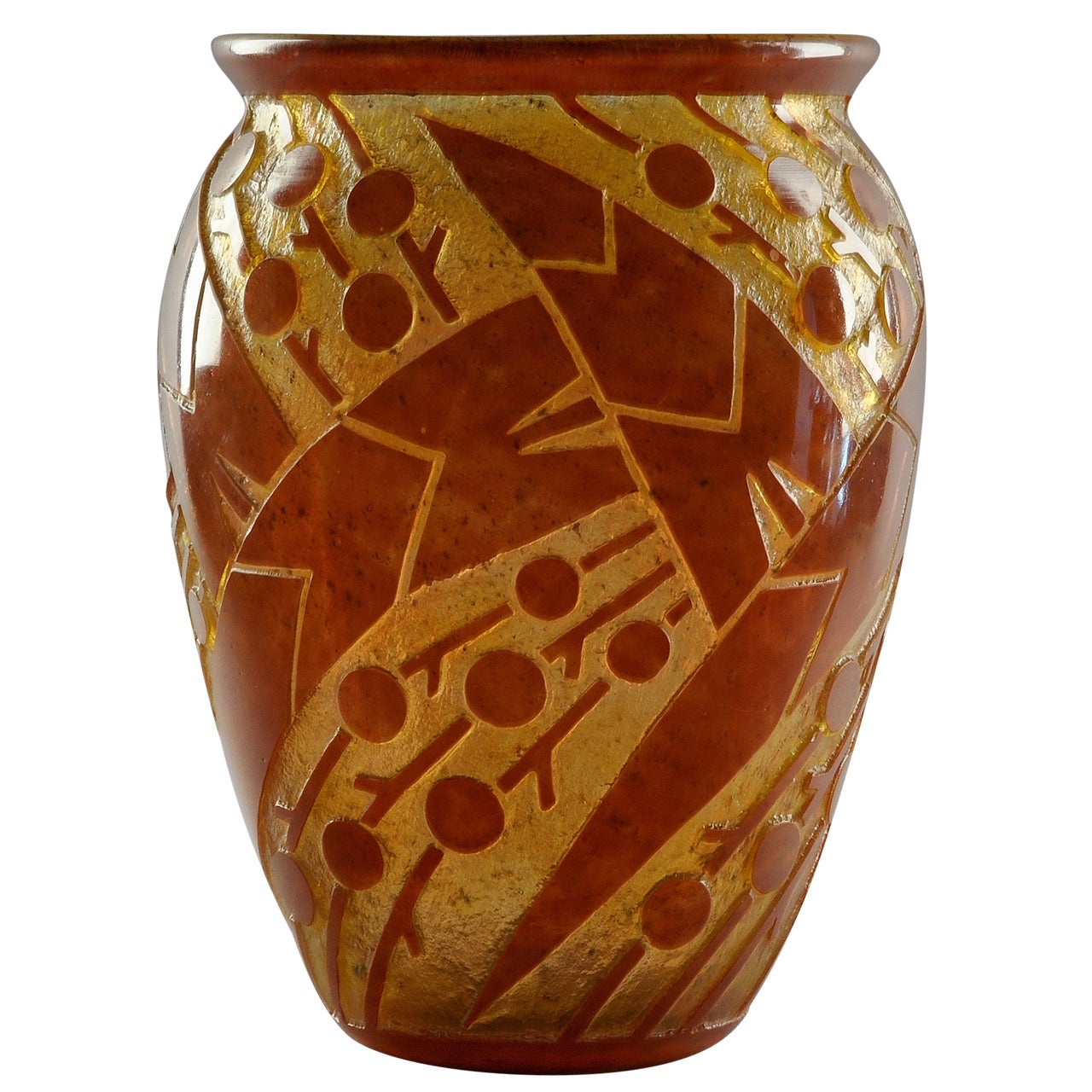 Rare Daum Nancy Art Deco Acid Etched Vase, circa 1925-1930 For Sale
