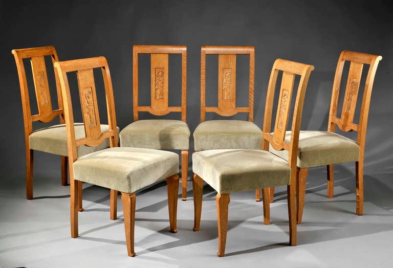 Mid-20th Century André Arbus and Henri Parayre Oak Dining Sets For Sale