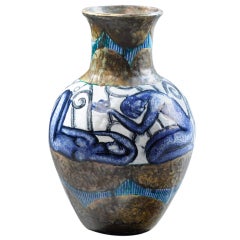 Edouard Cazaux - Rare Earthenware Vase Circa 1930
