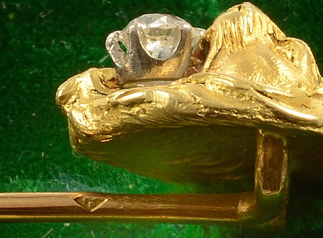 Or Épingle à cravate en or et diamants René Boivin en vente