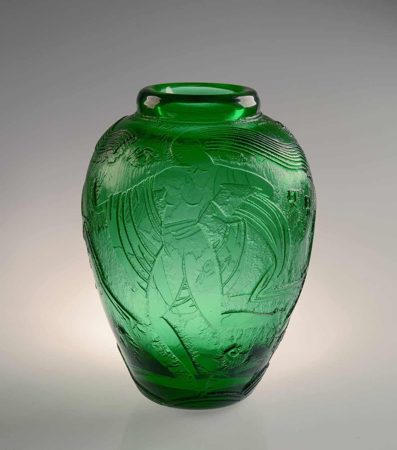 Exceptional Daum Nancy Acid Etched Art Deco Vase In Excellent Condition In Paris, FR