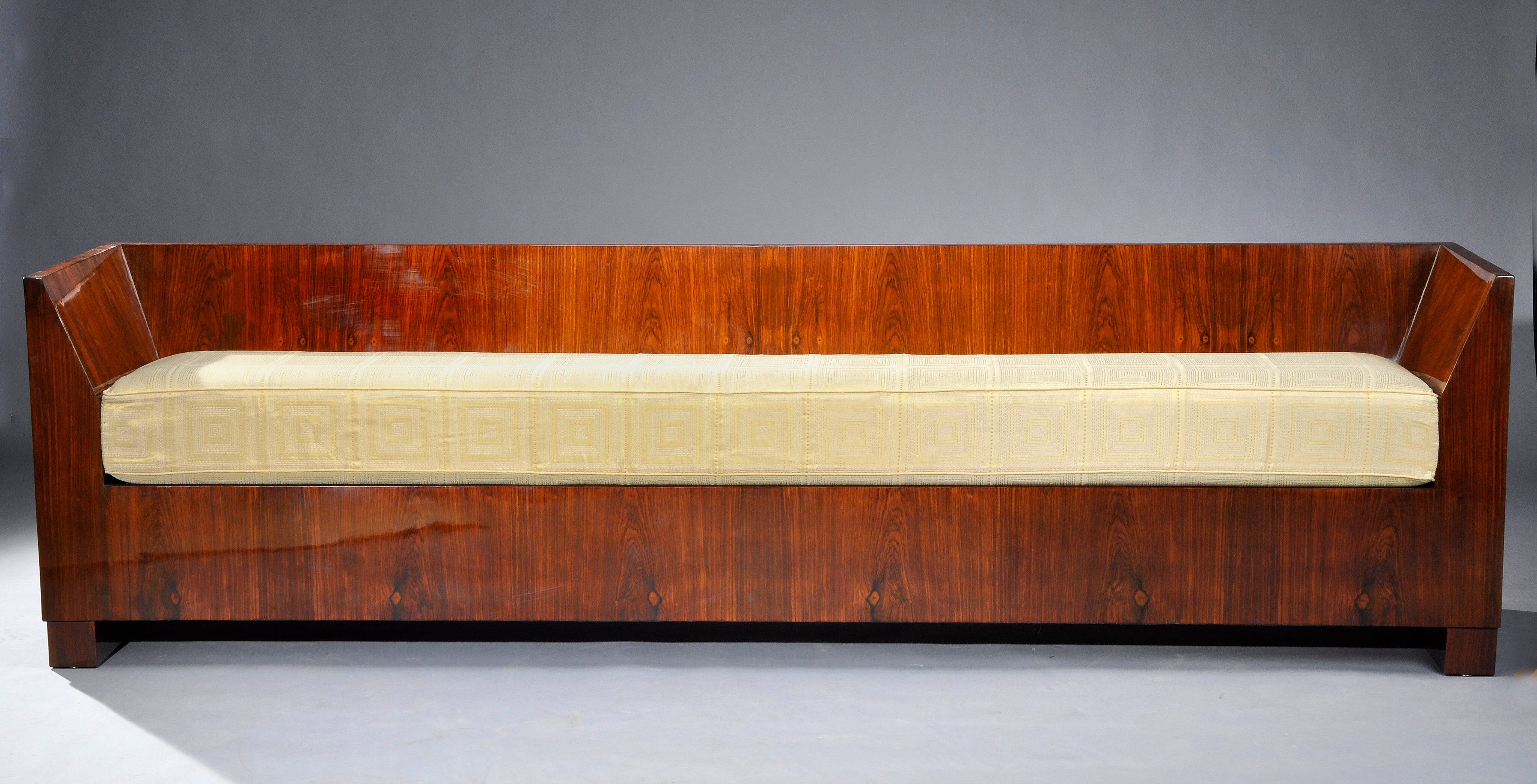 Long Modernist Art Deco Bench Attributed to Blanche Klotz, circa 1930 For Sale
