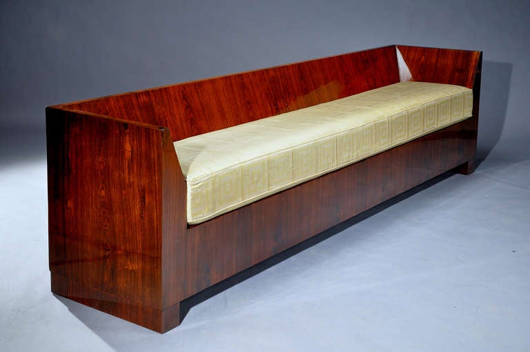 French Long Modernist Art Deco Bench Attributed to Blanche Klotz, circa 1930 For Sale