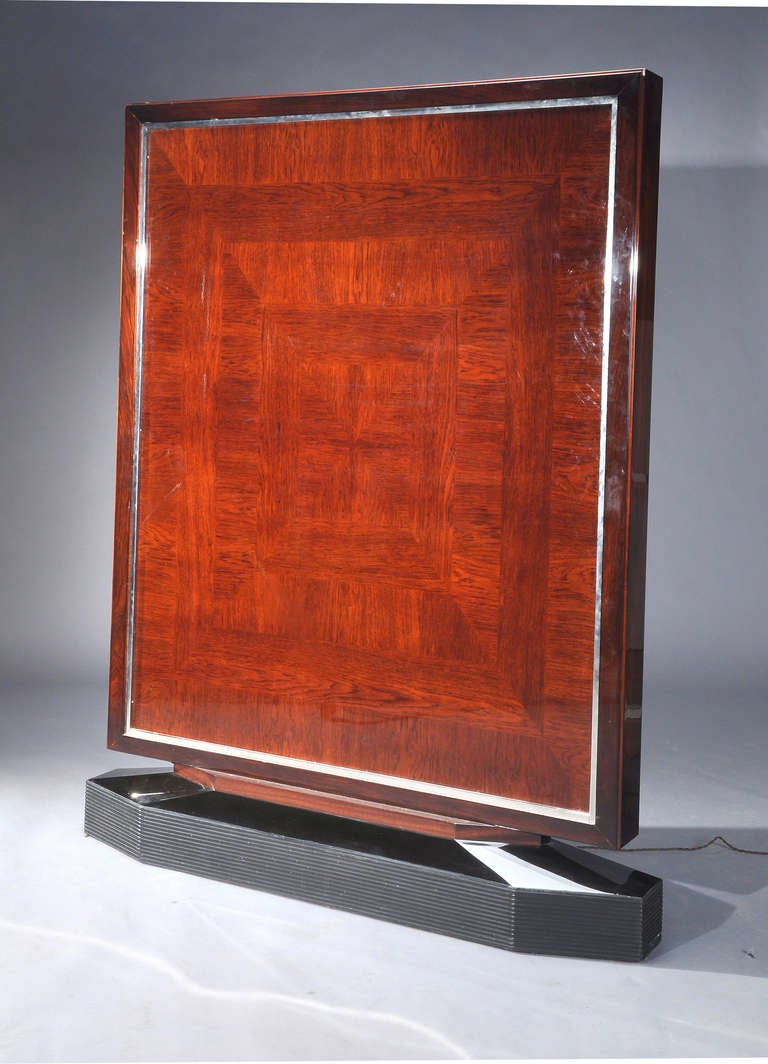 Gaetan Jeannin - Rare Illuminated Screen in Etched Glass - Ca. 1930 For Sale 1