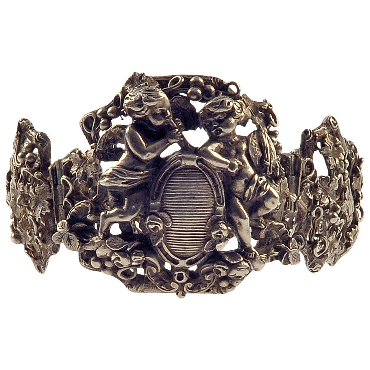 Frédéric-Jules Rudolphi Raro bracciale in argento fuso e ossidato in vendita