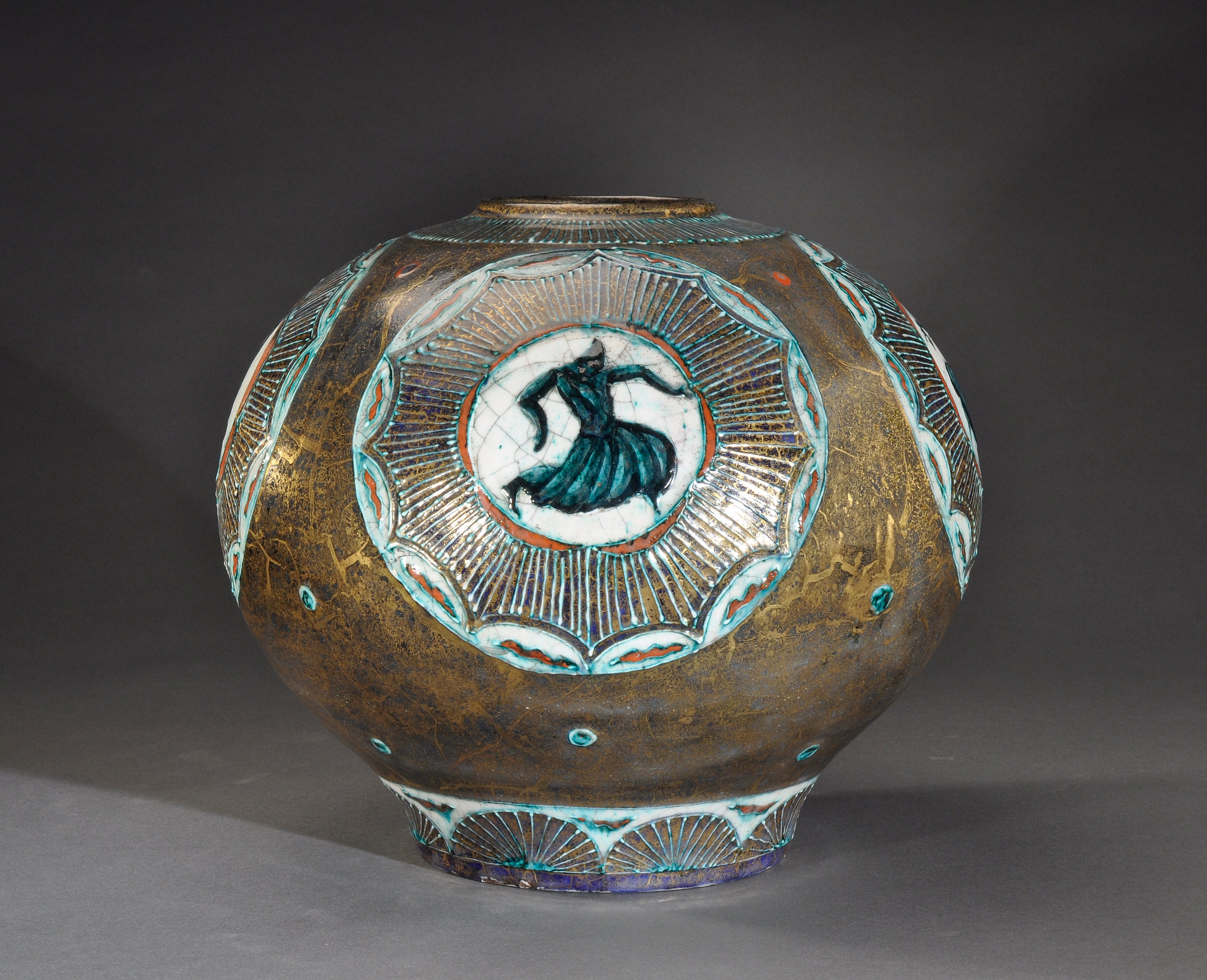 Jean Mayodon - Rare Enamelled Ceramic Vase Circa 1935