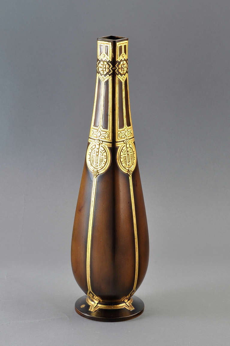 French Christofle Bronze Vase ca. 1920-1930 For Sale