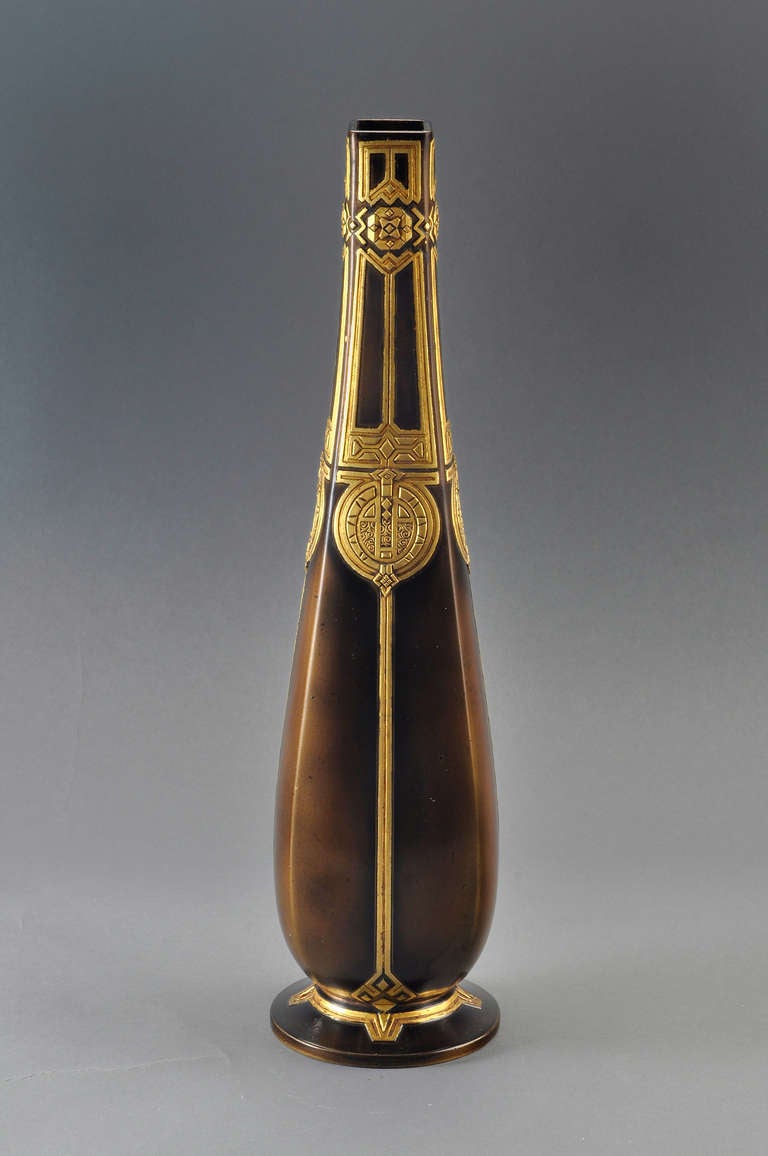 Christofle Bronze Vase ca. 1920-1930 In Good Condition For Sale In Paris, FR