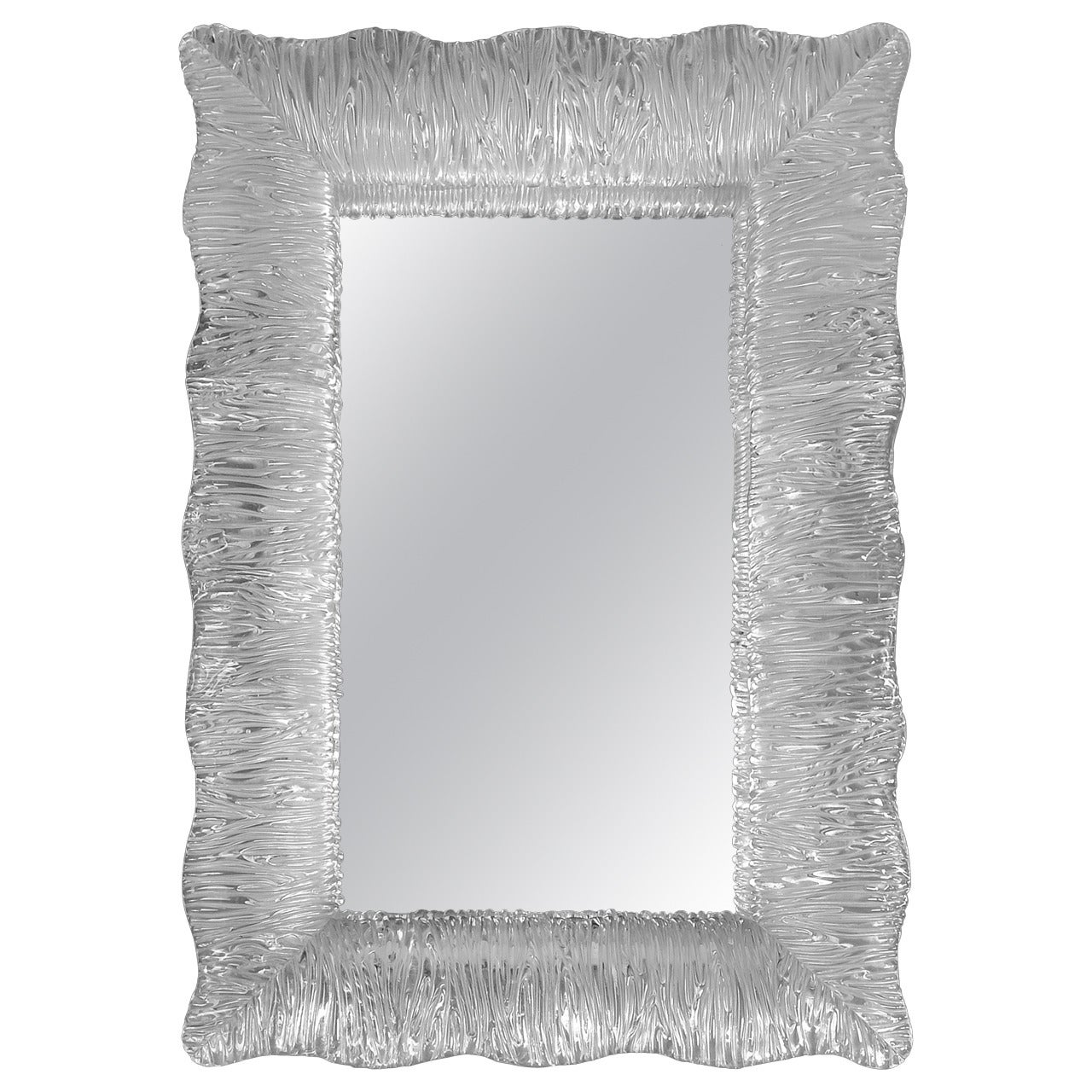 Rare Large Venini Mirror Designed by Carlo Scarpa, circa 1940 For Sale