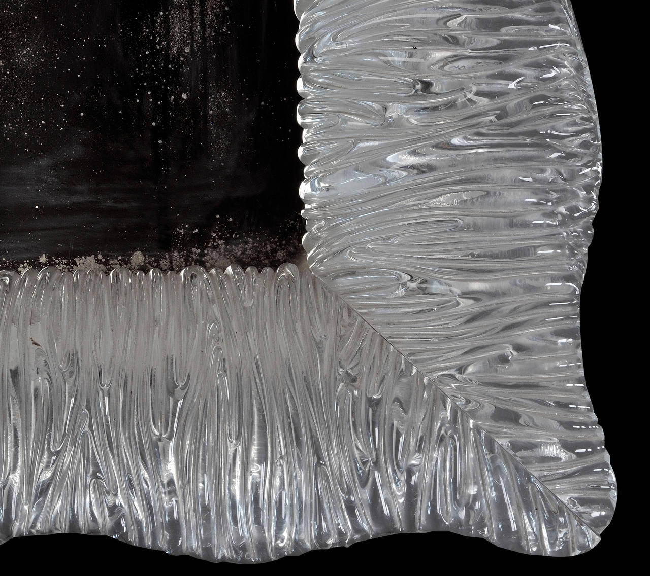 Rare Large Venini Mirror Designed by Carlo Scarpa Circa 1940