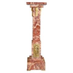 Marble and Bronze Art Deco Column, circa 1925