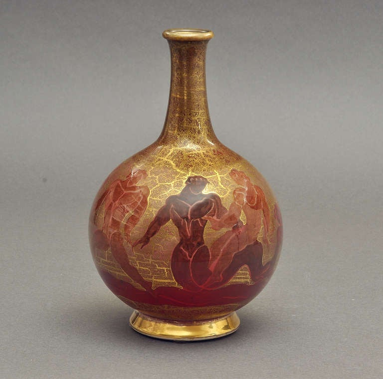 Jean Mayodon Glazed Ceramic Vase Circa 1940