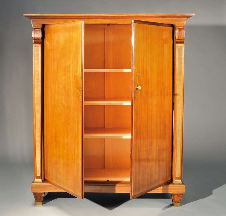 French Jean Pascaud Mahogany Wardrobe For Sale