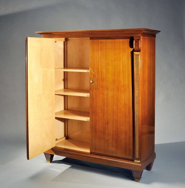 Jean Pascaud Mahogany Wardrobe For Sale 1