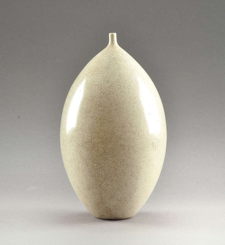 French Jean Besnard Crackled Vase, circa 1930 For Sale
