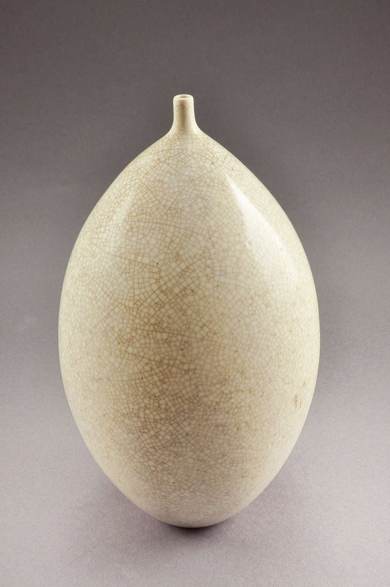 Jean Besnard Crackled Vase, circa 1930 In Excellent Condition For Sale In Paris, FR