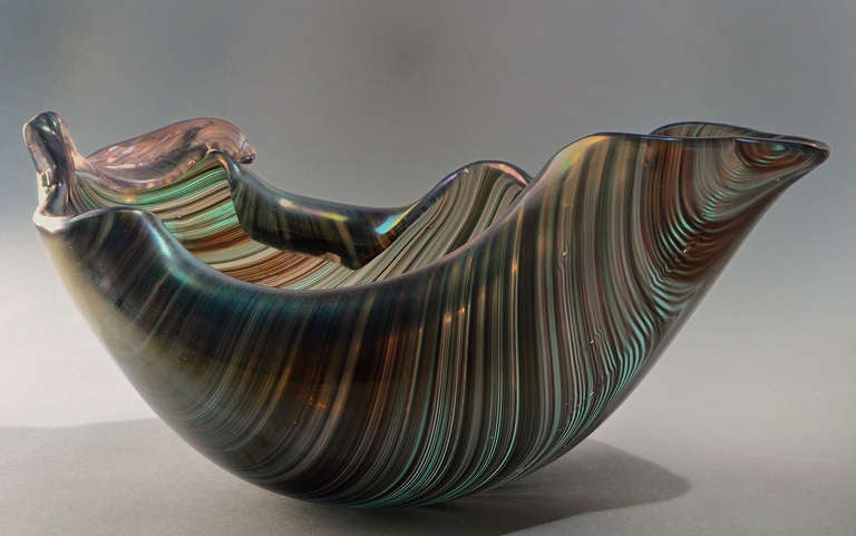 Venini - Early Leaf Bowl Designed in 1938 by Tyra Lundgren