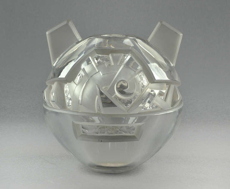 Aristide Colotte Art Deco Unique Crystal Vase 1