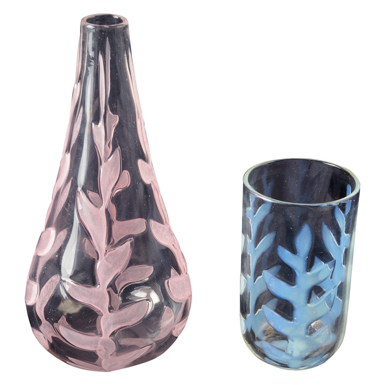 Barovier e Toso "Opalino a Fiamma" Vases, circa 1957 For Sale