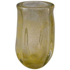 Andre Thuret Art Deco Vase with Gold Inclusions