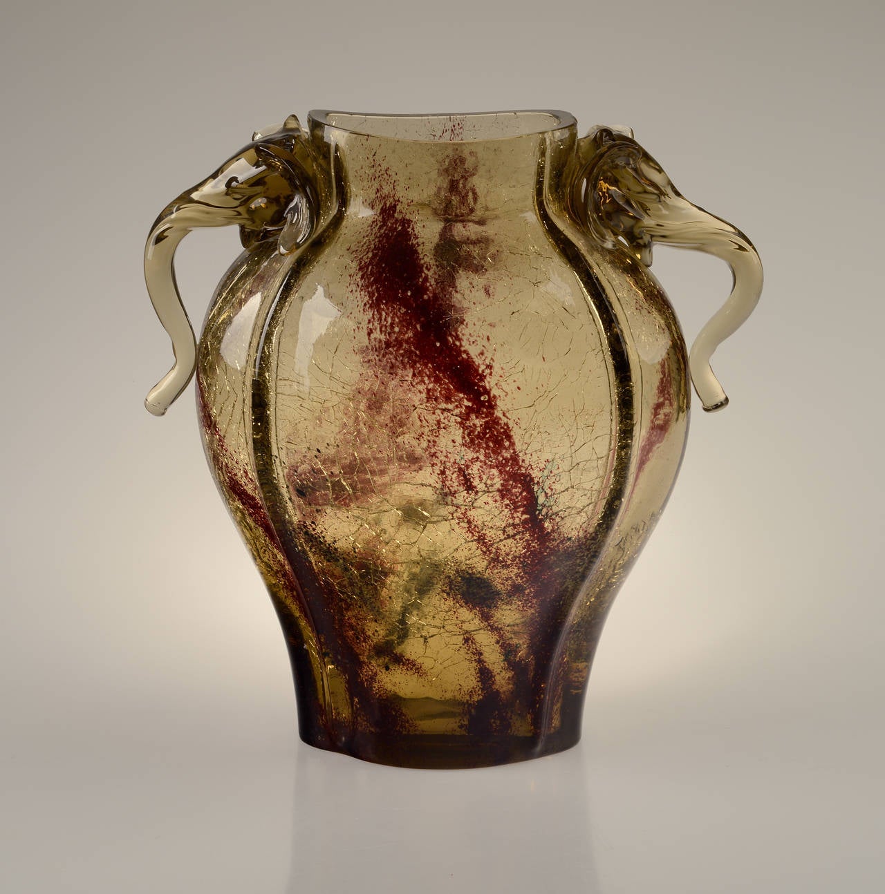 Glass Eugène ROUSSEAU & Ernest LEVEILLE Exceptionnal Vase Circa 1890 For Sale